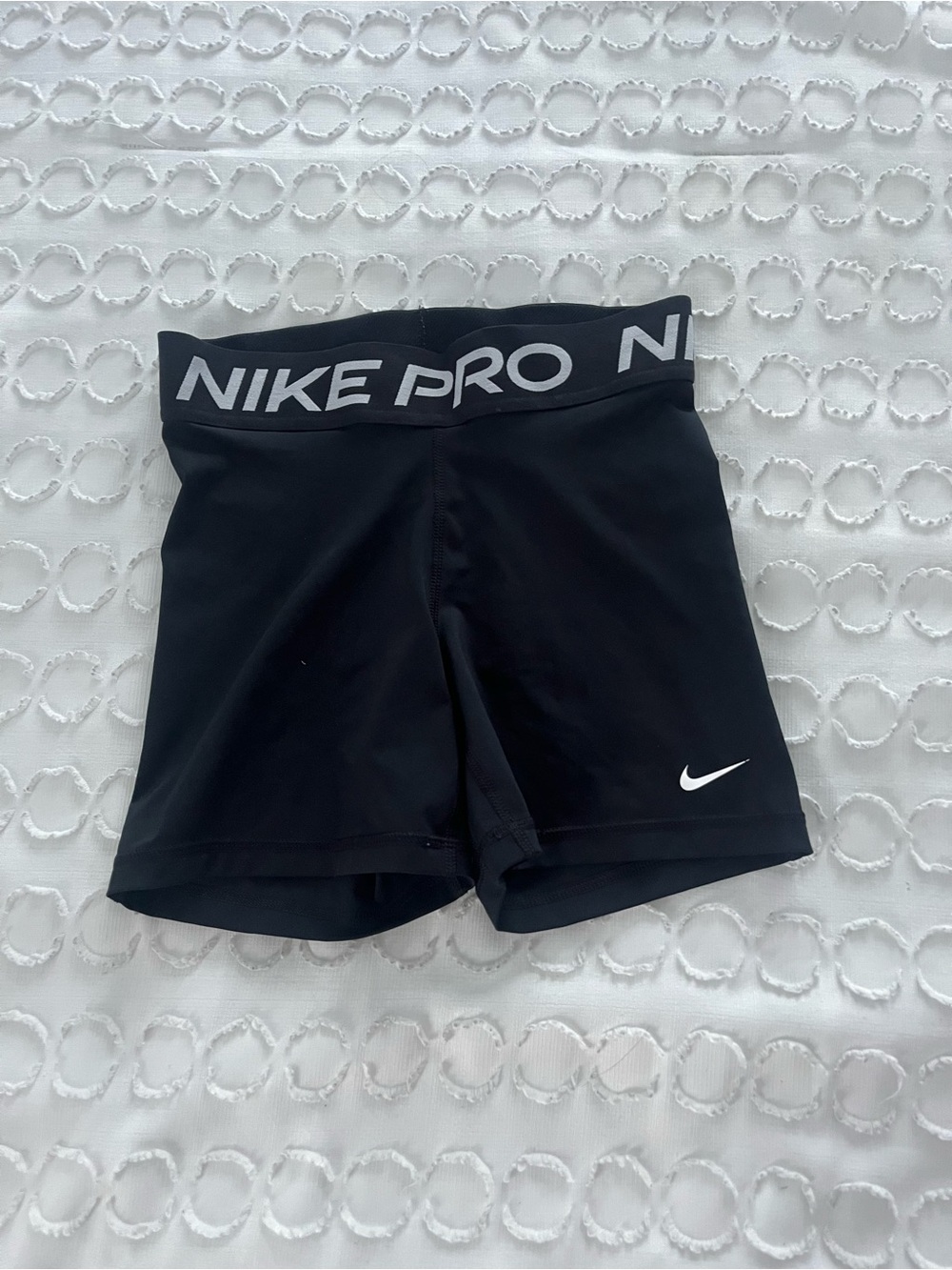 Nike Black Girls' Pro Compression Shorts with White Swoosh